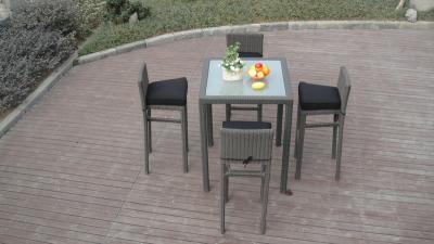 Metal Frame Bistro / Pool Bar Set , Resin Wicker Patio Furniture