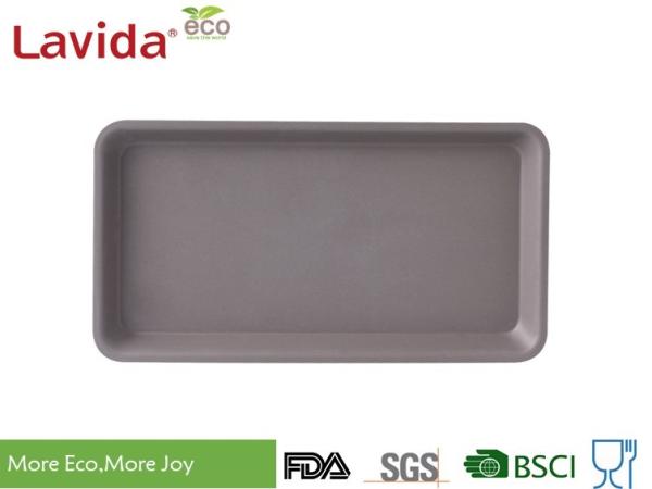 Disposable Non - Toxic Bamboo Fiber Tray , 12 Inch Bamboo Lunch Trays Dishwasher Safe