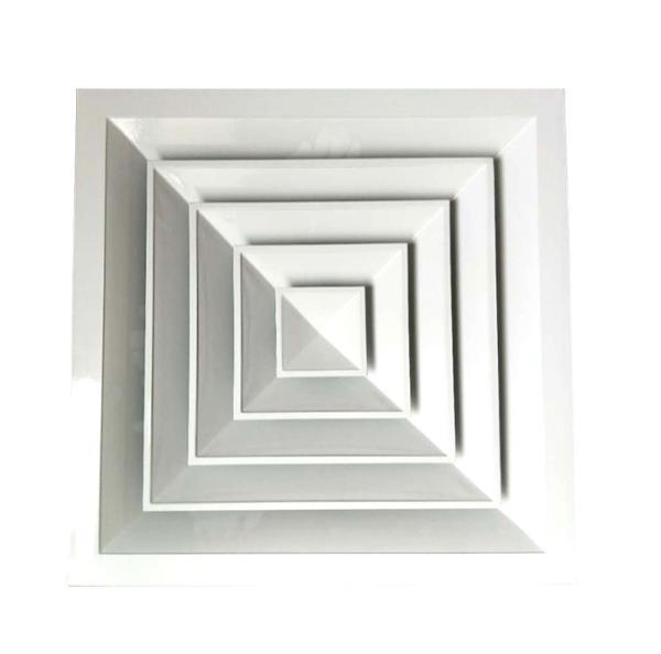 Four Way Ventilation Aluminum Square Ceiling Diffuser White Air Diffuser