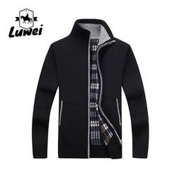 Full Zip Male Cardigan Clothing Zip Up Thicken Utility Knit Large Size Men Men's Sweaters Jackets with Pocket