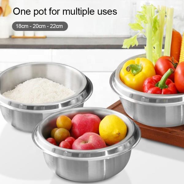 Multifunction Kitchen Cooking Food Pot 18/8 Stainless Steel Rice Pot Food Stock Pot With Glass Lid