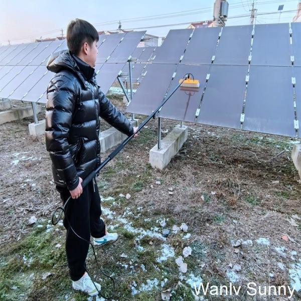 11m Tamanho máximo de desdobramento Pincel de limpeza de painel solar leve com alça de fibra de carbono