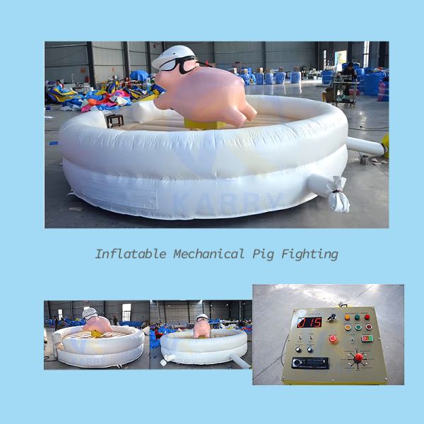 Commercial Interactive Mechanical Pig Inflatable Riding Machine for Carnival Fun