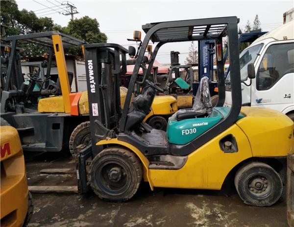 Hydraulic System Used Diesel Forklift Truck , FD30 Komatsu Diesel Forklift 3 Ton