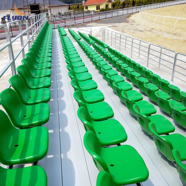Outdoor Aluminum Metal Sports Bleachers With Optional Guardrail