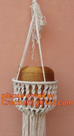 Wholesale Promotional Garden 4 sets Plant Hanger Macrame Jute 4 Legs 48 Inch with Beads, Best Recommended