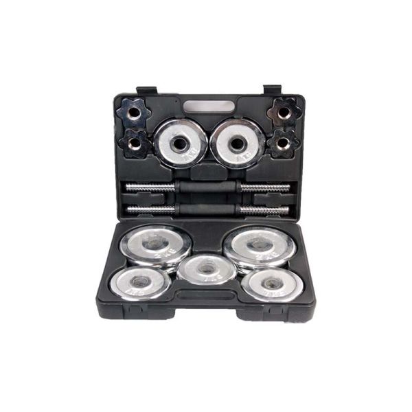 Crossfit Cast Iron Dumbbell Set 20kg Chromed Barbell Professional Adjustable