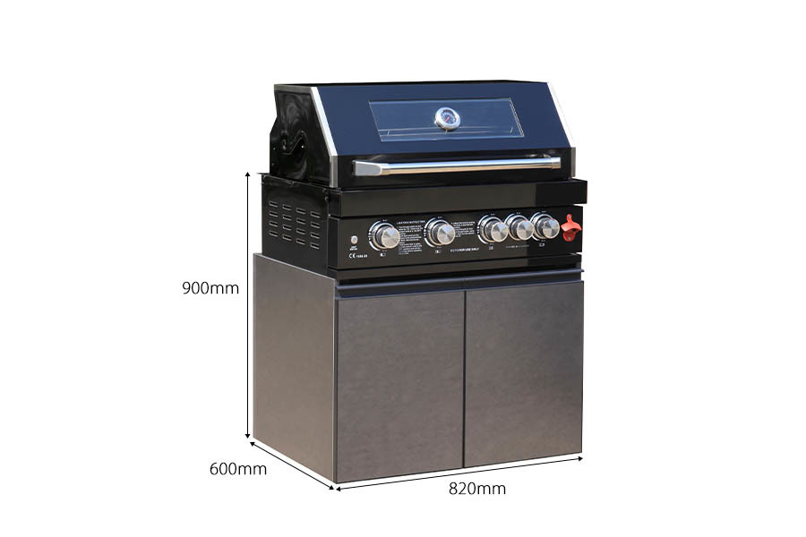 Luxury Modular Aluminum Frame Freestanding BBQ Grill Station with 4 Burners