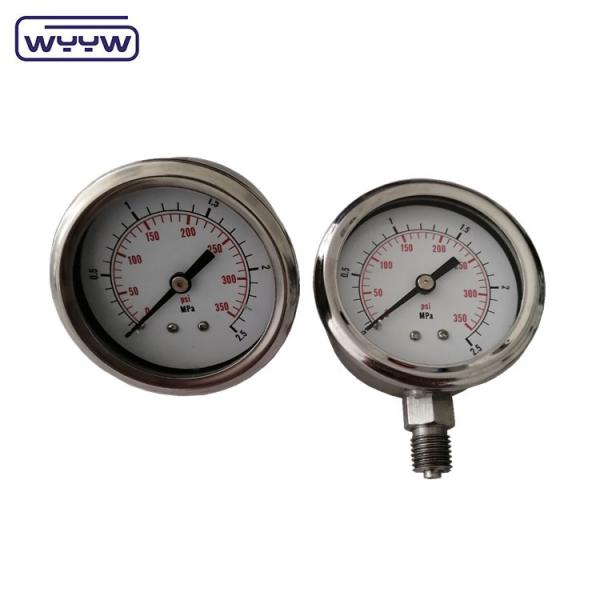 Manômetro de alta pressão 1/4 BSP 2,5 polegadas de enchimento de óleo de aço inoxidável 600bar manômetros de pressão hidráulica