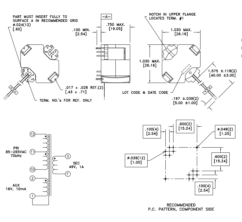 750343192 RM10 Offline Flyback Transformers For USB Chargers