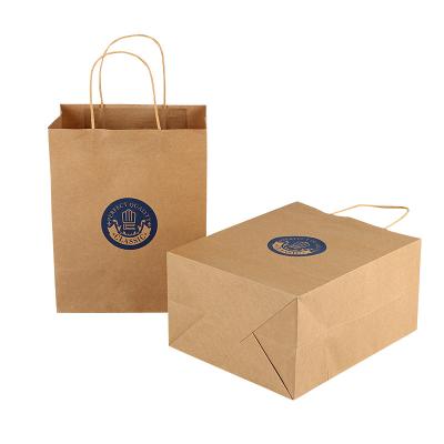 Le volume fait sur commande de sacs d'épicerie de papier de Brown emballage avec Logo Printing Twist Handles