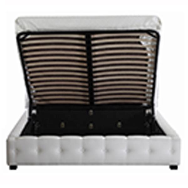 King Size Modern Ottoman Storage Bed Upholstered With White Headboard