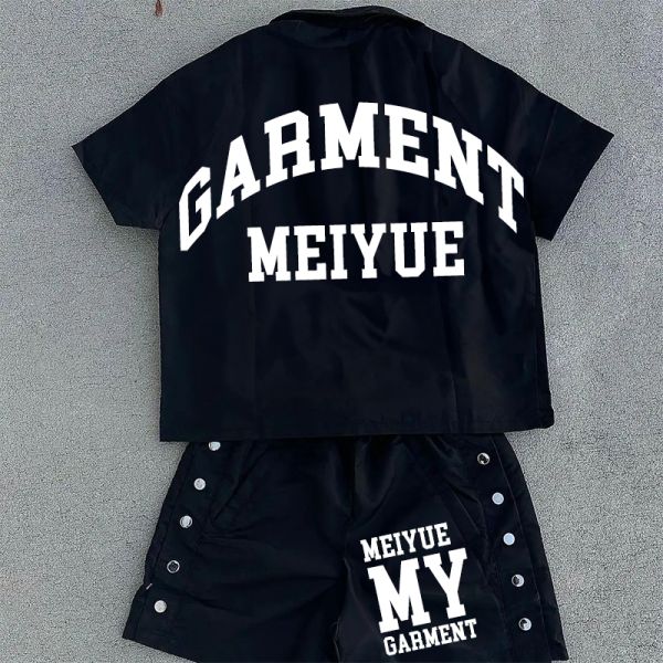 Embroidery de verano para hombres con dolor de cabeza Pantalón de polo Camisetas cortas Trajes deportivos Camiseta abotonada Calzoncillos impermeables de nylon