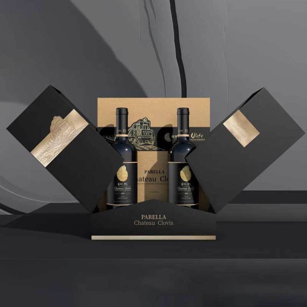 Premium Luxury Wine Bottle Packaging Box With Ribbon And Inner Tray
