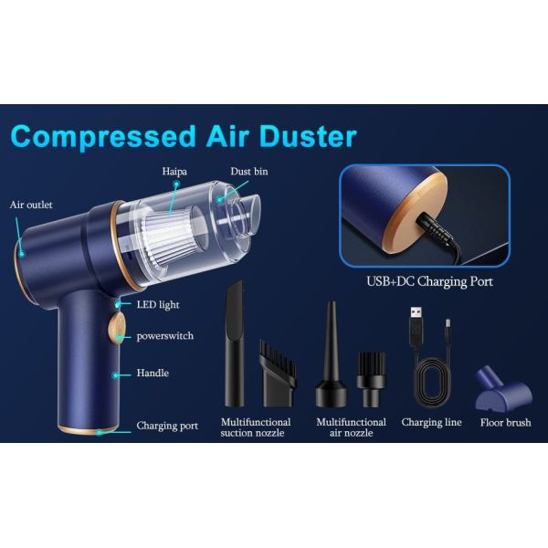 Small Vacuum Cleaner For Car 9000Pa Cordless Car Vacuum Cleaner