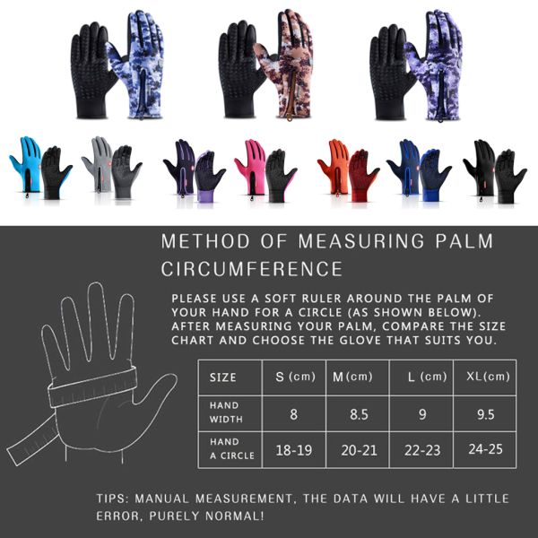 Unisex Touchscreen Winter Cycling Gloves Warm Full Finger Gloves for Bike Skiing Riding
