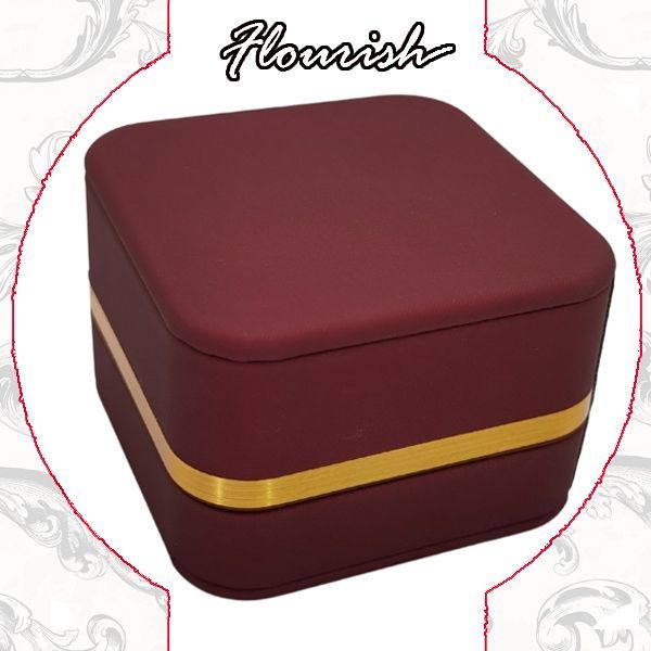 Hot Stamping Wedding Ring Packaging Box Square Cardboard Gift Box With Clamshell