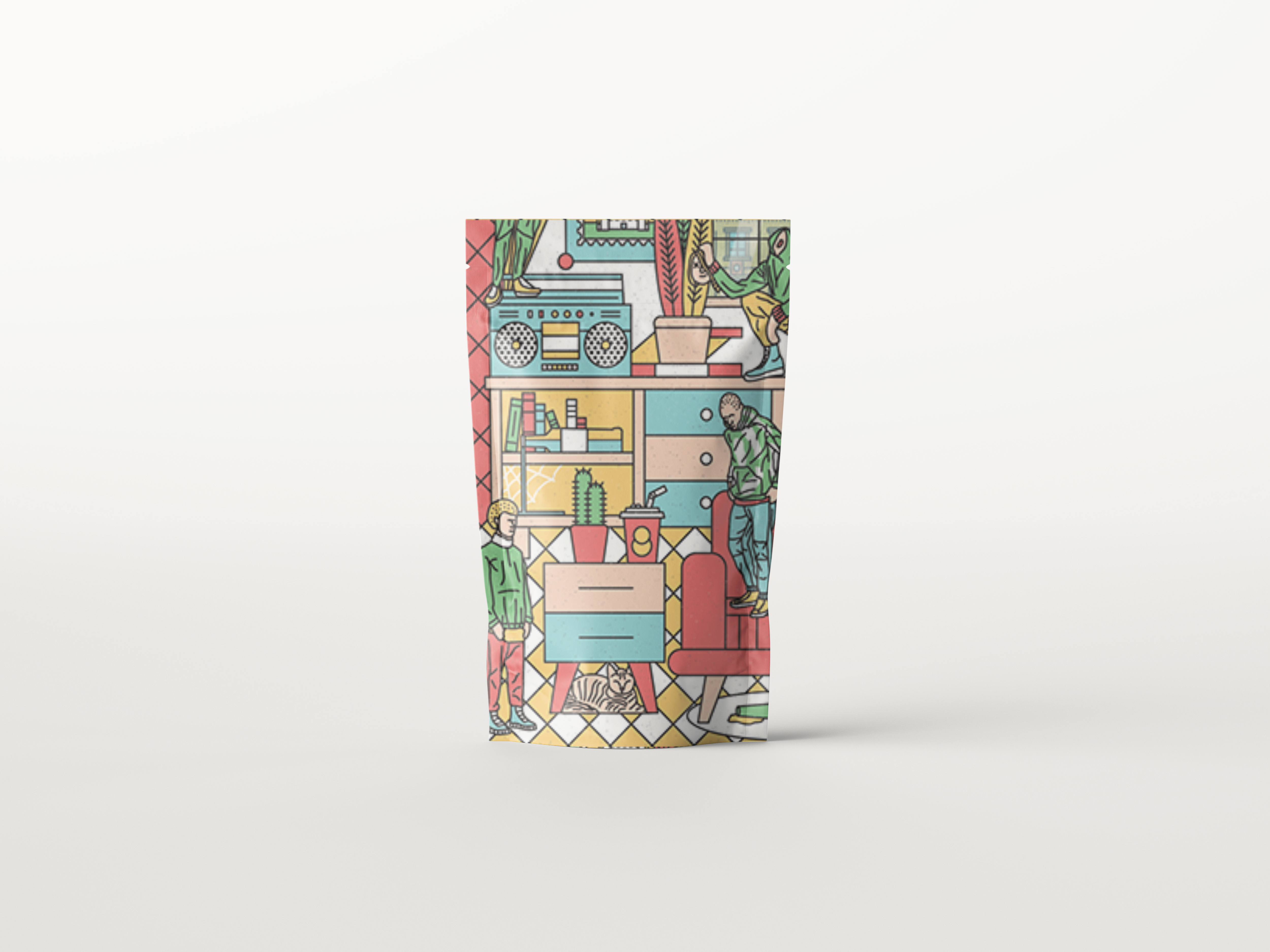 Подгонянный 130 микронов жары - Gravure уплотнения печатая стойку вверх по мешкам