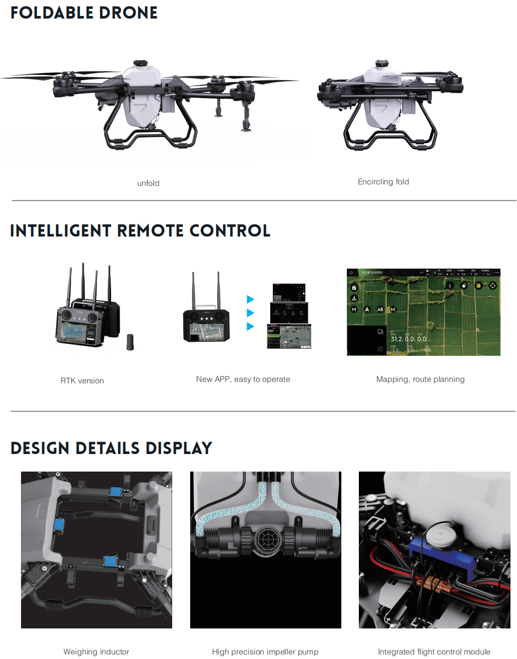 Drones de pulverização da série HV Ag Drones de pulverização de campo