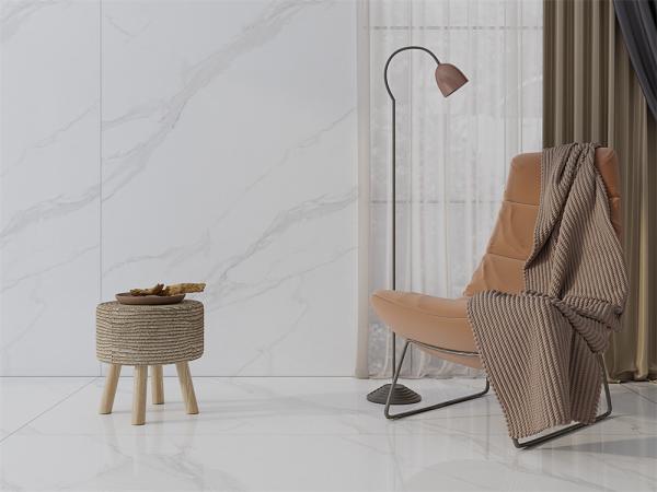 1420x2700mm Matt Carrara White Sintered Stone Slabs AAA Grade