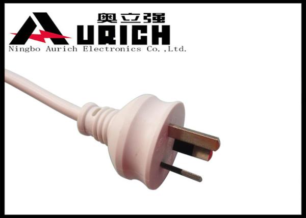 White Universal Three Prong Australia Power Cord For Electric Appliance PVC Jacket