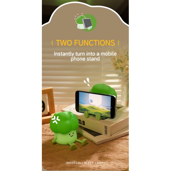 Cute dessin animé brocoli pour accompagner les enfants à dormir lumière de nuit de silicone lampe de lit rechargeable légumes