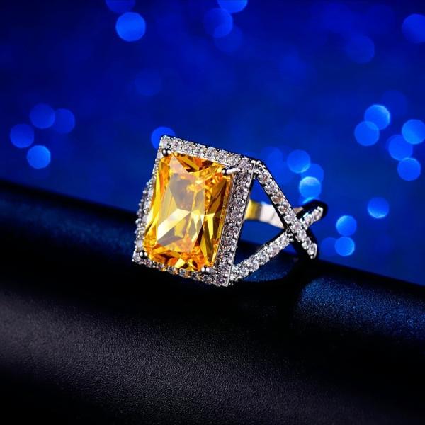 Handmade Eternity Crystal Ring AAA Cz Zircon Ring Engagement Wedding Band Rings for Women Finger Party Jewelry
