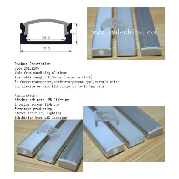 6063 T5 Aluminum Alloy LED Aluminum Profile with Customizable Length and Heat Dissipation for LED Strip Lighting
