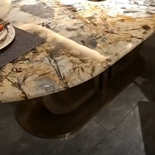 Luxury Italian Modern Marble Dining Table High Gloss Home Furniture For Dinning Room