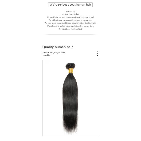 St 8A Straight Tangle Free 12inch Real Human Hair Bundles No Shedding No Smelling