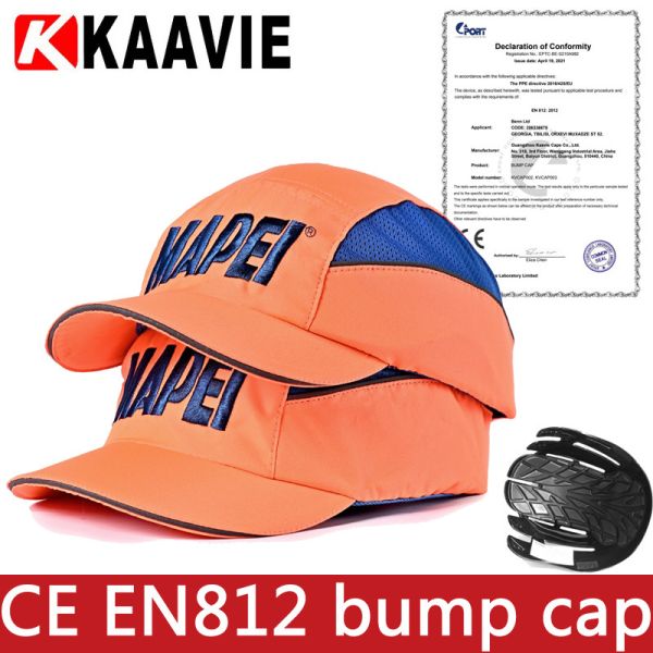 Orange Hat With Blue Embroidery Safety Bump Cap Pass CE EN812 Bump Cap small qty