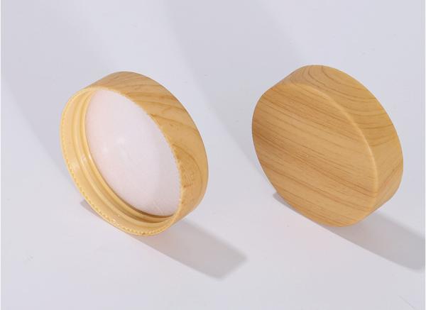 Frascos acrílicos geados do círculo cosmético com tampas de bambu 7g-10g