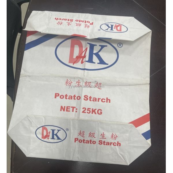 Food Grade Multiwall Paper Bag with Moisture Proof Sonic Seal Sleeve for 25KG Potato Starch and Corn Starch