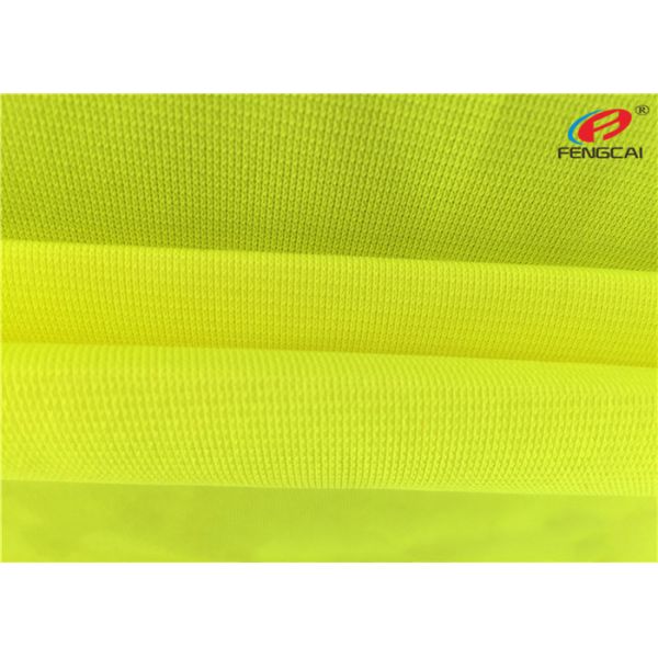 Tela del material fluorescente de la bandera de la deformación del punto que hace punto para los chalecos de la seguridad