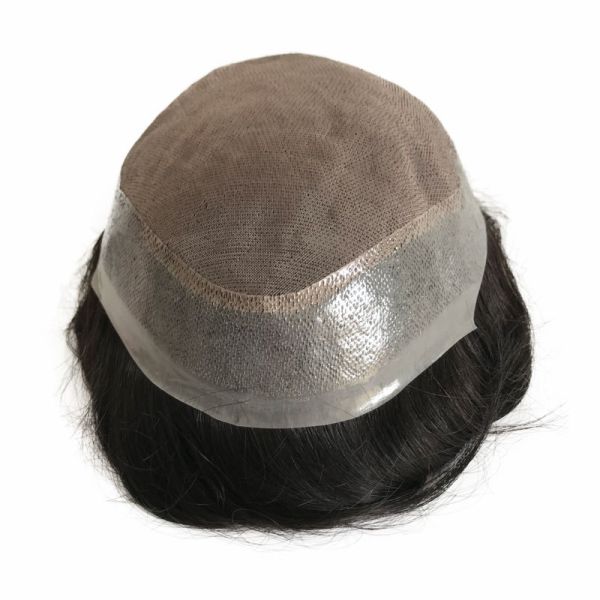 Super PU Skin Hair Topper 100% Human Hair Right Toupee Design with Invisible V Loop Front