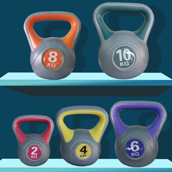 Men And Women'S 2kgs Home Fitness Kettlebell Plastic Filled With Cement