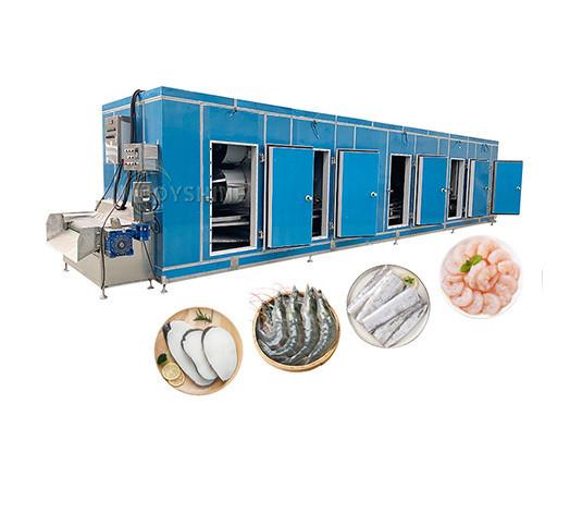 Linha de processamento de vegetais congelados Cinturão congelador IQF com aço inoxidável 304 1000 kg/H