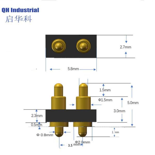 2Pin 3.5mm Pitch Japan Mobile Phone Connector Magnetic Charging Connector Magnetic Charging Connector