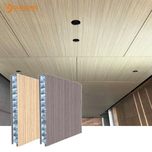Alkali Resistant Aluminum Honeycomb Core Panel Wood Grain Acoustic Filling Wooden Partition
