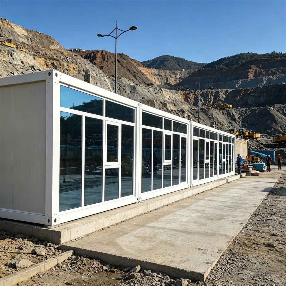 Construction Site Temporary Office Packing Box House Modular Prefab Design Quick Assembly Stackable Transport Low Cost Durable