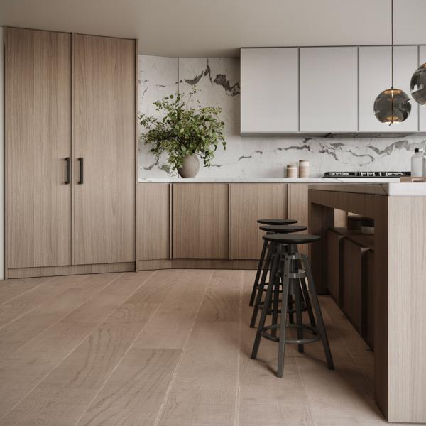 Armoires de cuisine modulaires de grain de bois
