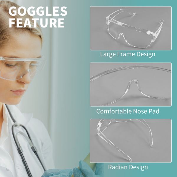 HD Safety Goggle Window Professional Anti-fog Protective Goggles Industrial Anti-fog Eye Protection Eyewear Safety Glasses