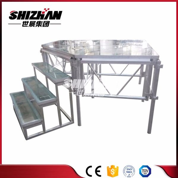 Glass Plywood Acrylic Led Dance Stage Frame Truss Structure