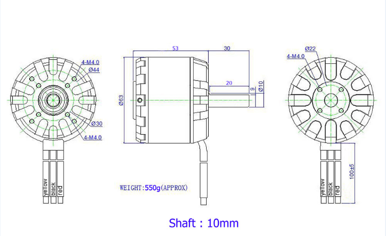 Factory & Customizable & Balanced 12S 190KV to 270KV Brushless DC 6354 Motor for Mountainboard/e-skateboard/electric Scooter