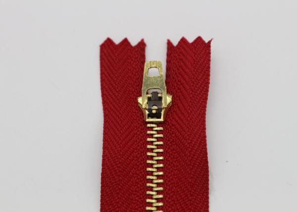 Raw Brass Metal Fire Retardant Zippers Fire Aramid Tape For Garments And Bags