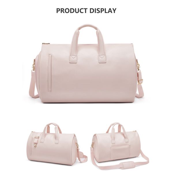 PU складная розовая кожаная сумка для путешествий