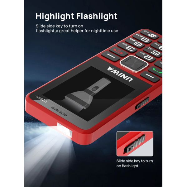 2.4 pulgadas IPS pantalla teléfono móvil para ancianos 1700mAh batería teléfono móvil de edad avanzada