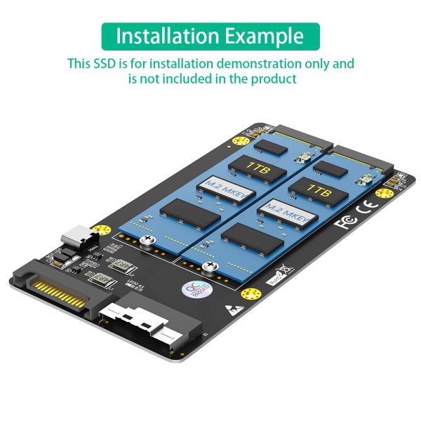 Dual M.2 NVMe to SFF-8654 8i Adapter with PCIe Bifurcation Support for High-Speed Data Transmission