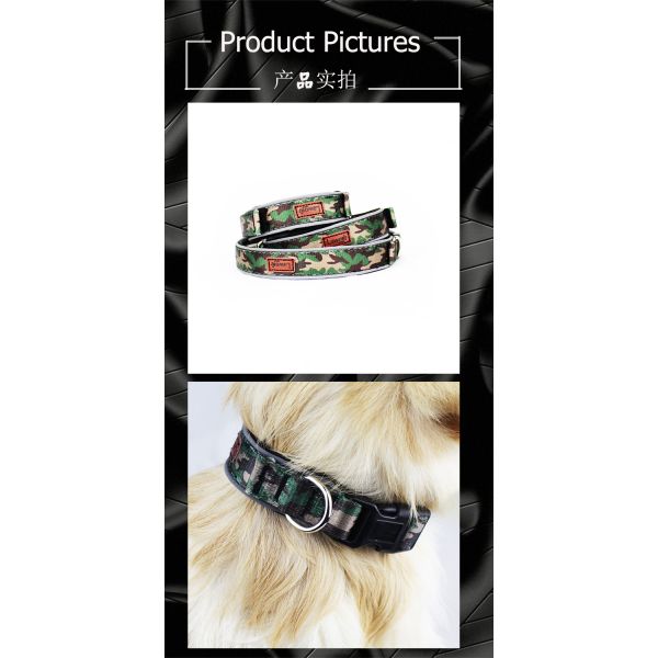 Luxury Pattern Reflective Big 	Nylon Dog Collars Products Pet Accessories Custom Dog Collar