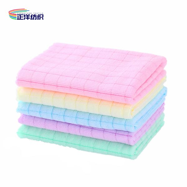 500gsm Car Cleaning Rags Plaid Style 40x40cm All Season Microfiber Weft Cloth Car Wiping Towels